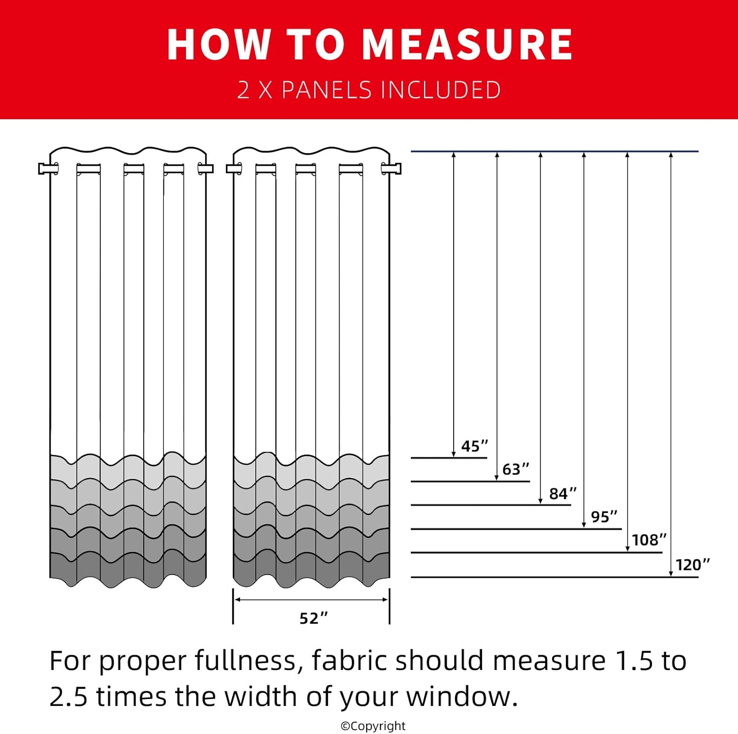 Snowflake Christmas Curtains Living Room 52 x 84 inch, 2 Panels, Grommet Printed Fabric Decorations Blackout Curtains, Thermal Insulated Holiday Red Window Drapes Panel for Kid Room, and Indoor
